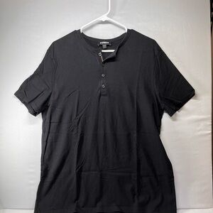 Express Black Casual Button‎ Down Shirt